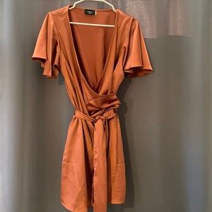 Vici copper wrap dress